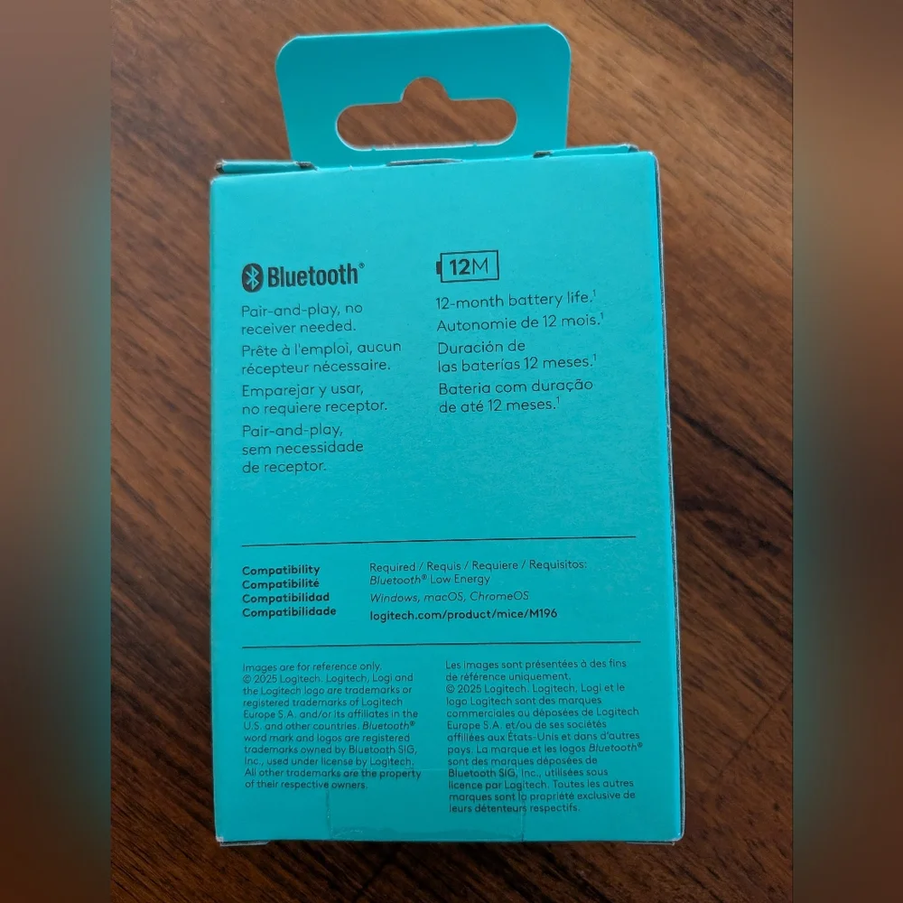 Logitech M196 Wireless Mouse - Blue- New Sealed In Box